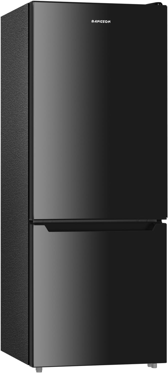 BANGSON Refrigerator 7.1 Cu.Ft Bottom Freezer Black Apartment