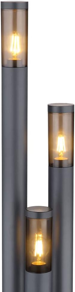 Außenleuchte Stehlampe Wegeleuchte außen Gartenlampen dunkelanthrazit IP44, Edelstahl Kunststoff modern, 1x LED warmweiß, DxH 28x170cm