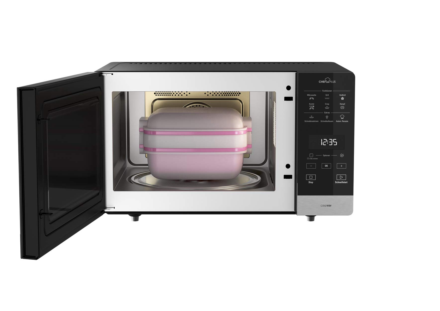 Mikrowelle MW 59 MB mit 25 l Garraum, 800 Watt und 900 Watt Quarz-Grill, freistehend in Schwarz