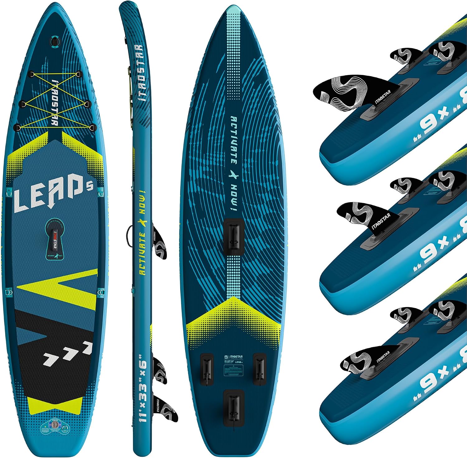 iTAOSTAR Lead 335cm x 83cm/365cm × 88cm Aufblasbares Stand-Up-Paddle-Board, Ultrastabiles Paddleboard für Erwachsene & Jugendliche, Für Seen & Meer