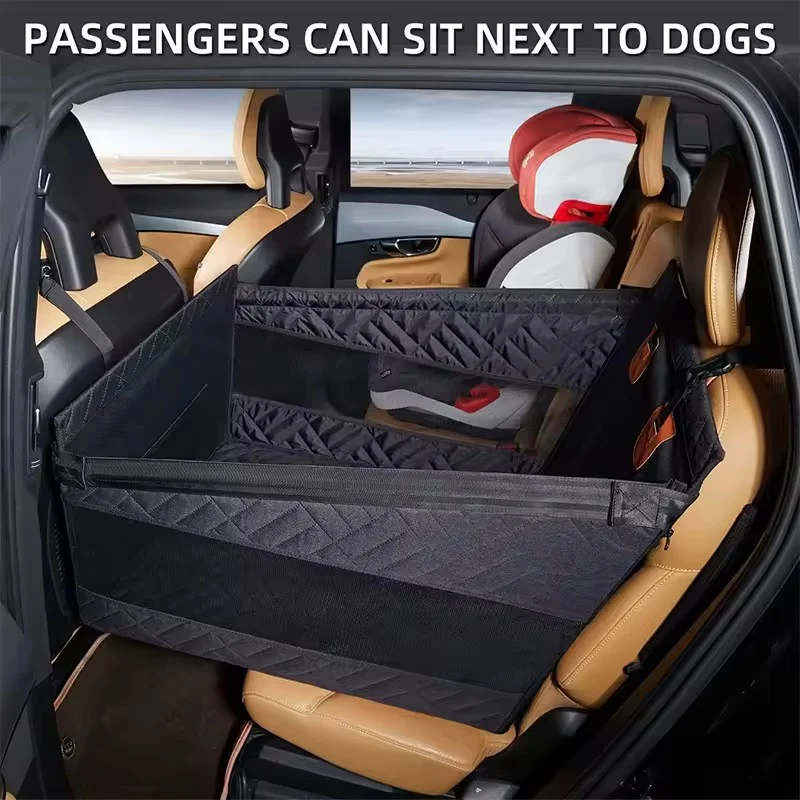 Car Seat Extender for Dogs �C Hard Bottom & Waterproof with Adjustable Straps