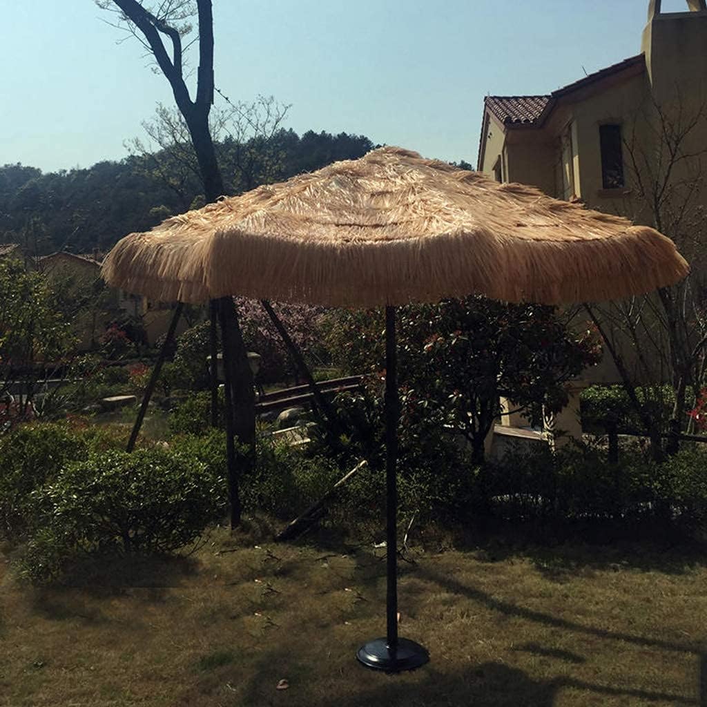 Garten Parasole Parasol, Strandparasol mit Handkurbelgriff, wasserdichte Sonnenschatten Außenstroh für Gartenpool Patio Raffia Regenschirm Außenparasole Parasole