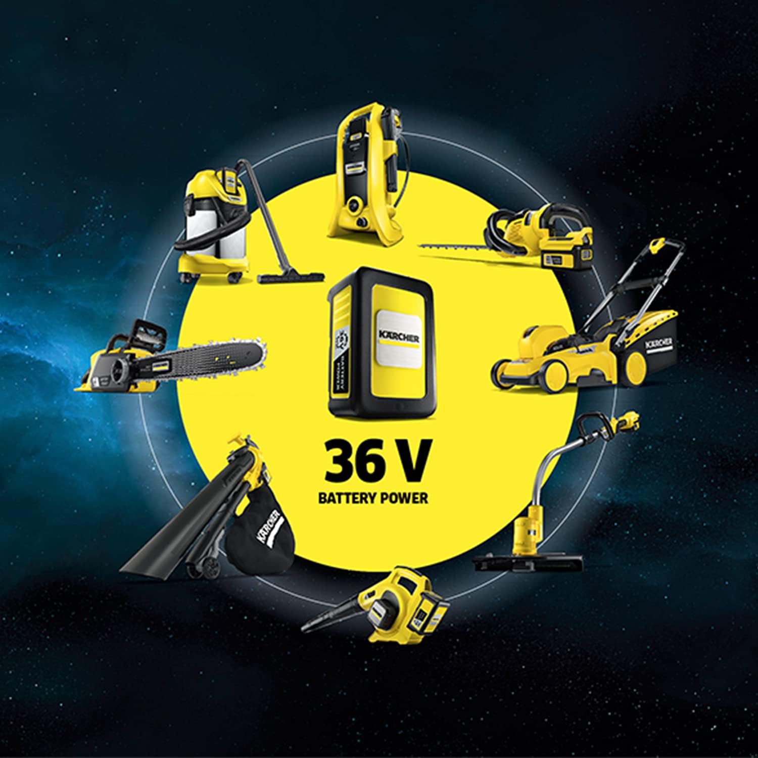Kärcher 36 V Akku-Hochdruckreiniger K 2 Battery, Druck: 110 bar, 1-fach Strahlrohr, Dreckfräser, Gartenschlauchanschluss A3/4, Gewicht: 4,5 kg, verwendbar mit dem Kärcher 36-V-Akku, ohne Akku