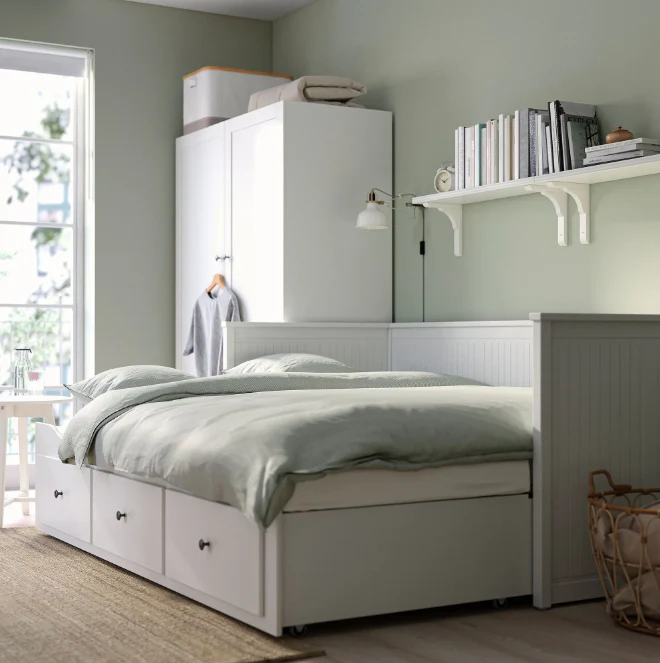 Letto divano IKEA HEMNES con 3 cassetti – Grigio, 80 x 200 cm, salvaspazio e versatile