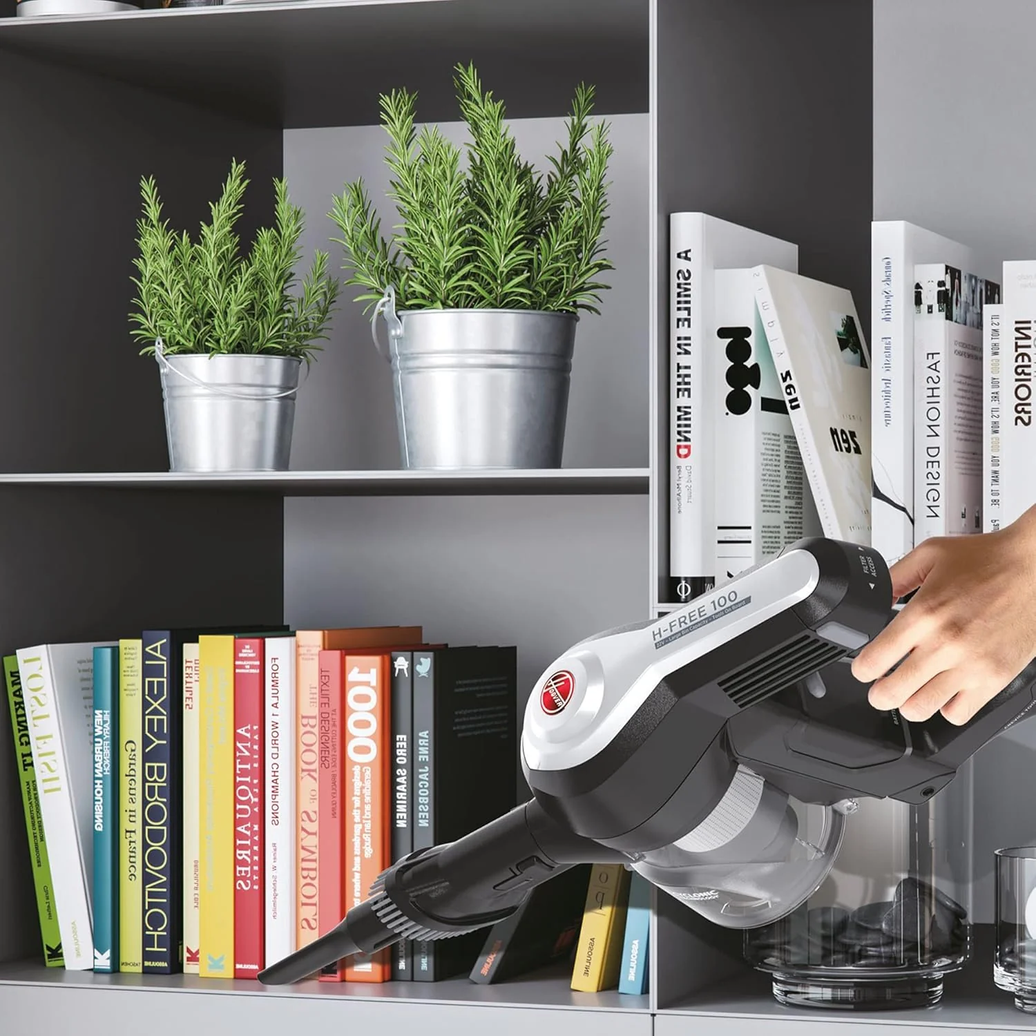 Hoover Accustofzuiger Dierenharen H-FREE 100 PETS zonder zak + dierenmondstuk I tot 40 min. gebruiksduur I snoerloze stofzuiger met LED, XL stofreservoir & parkeerstand I accustofzuiger met kierenzuiger & stofborstel