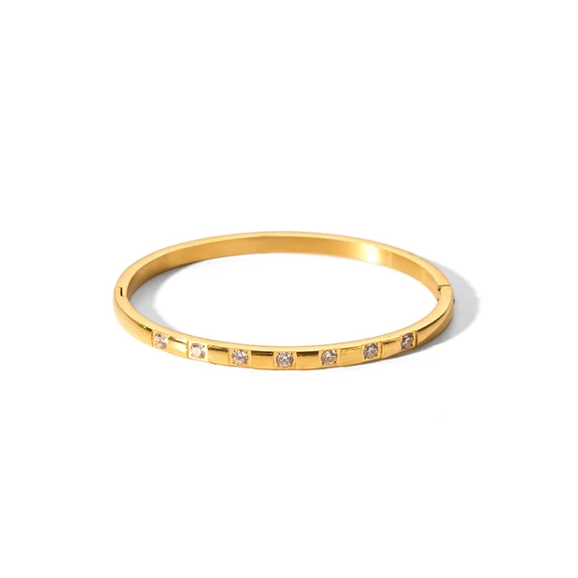 Stainless-Steel Bracelet with Sparkling Cubic Zirconia �C Hypoallergenic and Water-Resistant