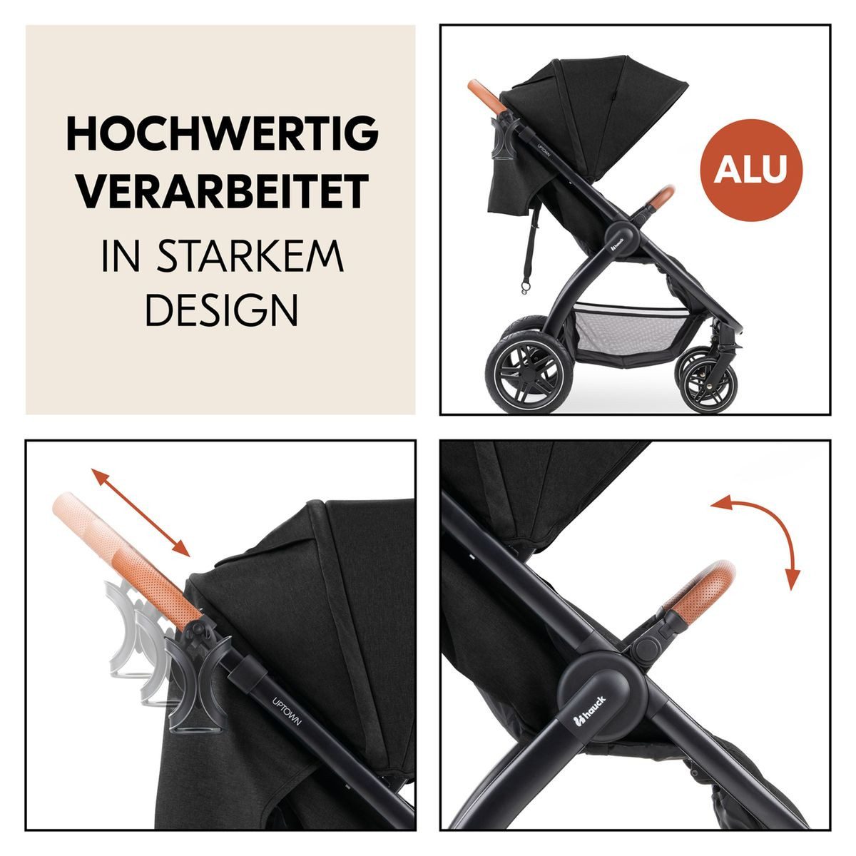 Kinder-Buggy UpTown Black - Melange Black