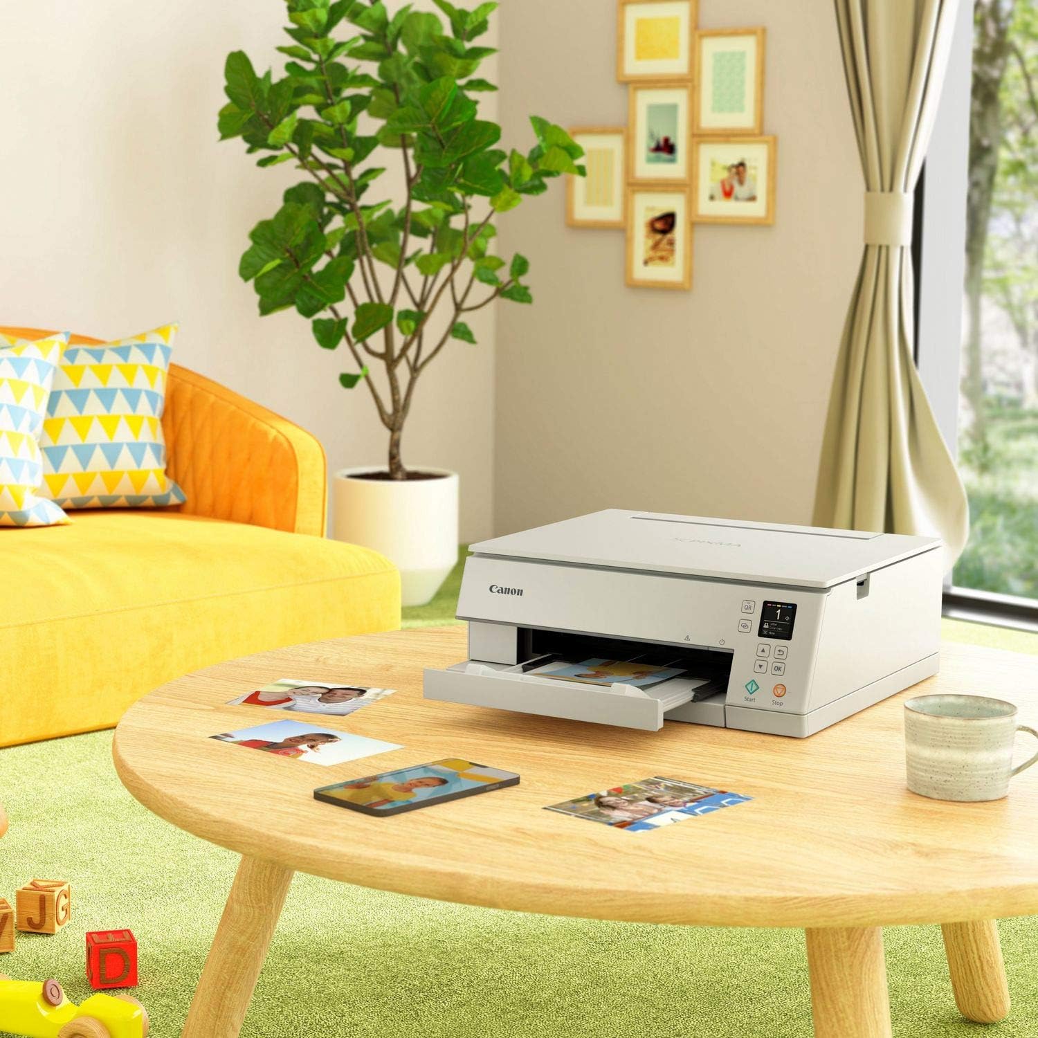 Canon PIXMA TS6350a printer, kleureninkjet multifunctioneel apparaat DIN A4 (fotoprinter, scanner, kopieerapparaat, OLED, 4.800x1.200 dpi, USB, WLAN, 5 afzonderlijke inkten, dubbelzijdig afdrukken, 2 papierladen), zwart