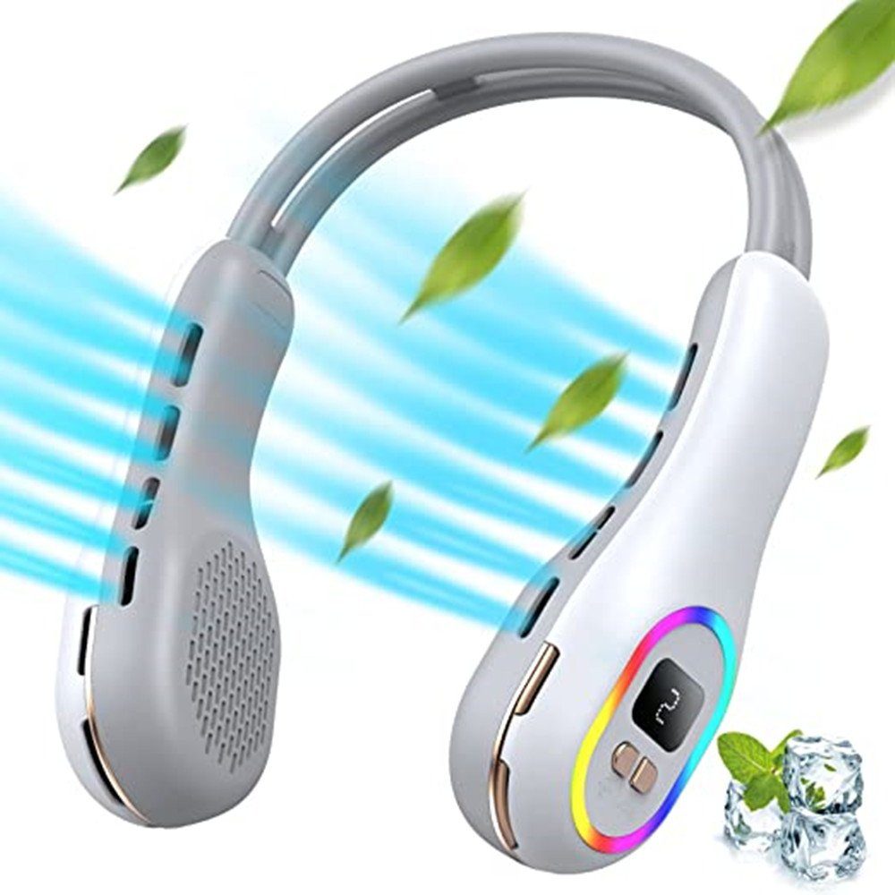 Mini USB-Ventilator Nackenventilator,Wiederaufladbarer Hals Ventilator USB Tragbare