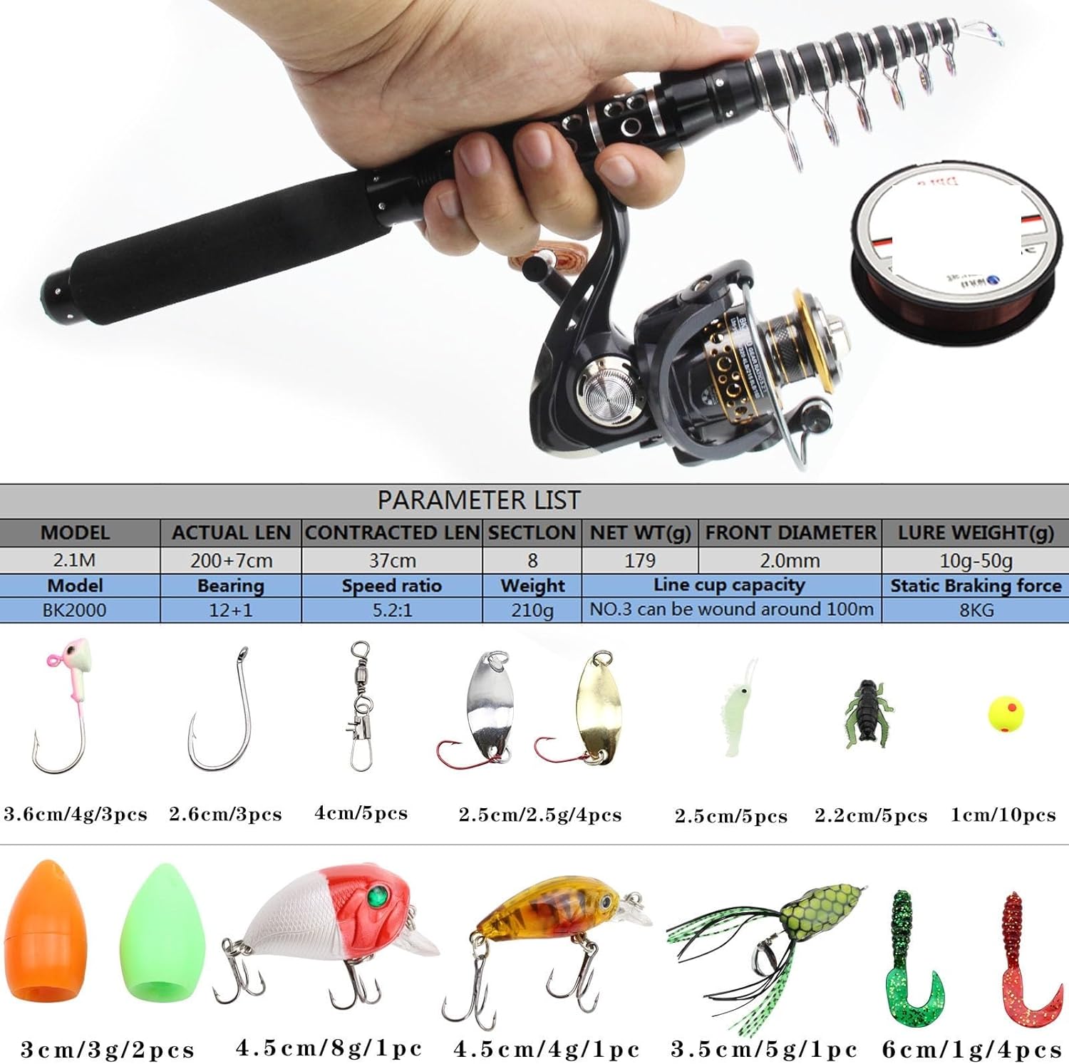 Teleskop-Angelruten-Combos, ultrakurze tragbare Teleskop-Angelrute, kleine Meeresrute, felsiges Angeln, Langstreckenangeln, Angelset, tragbare Angelruten, Outdoor-Angelruten