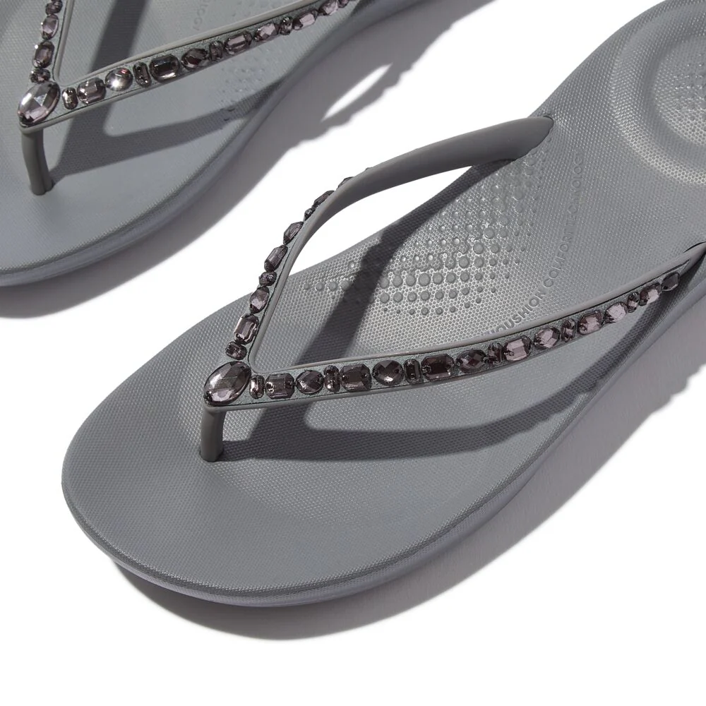 FitFlop iQushion Ergonomic Grey Ziersteine Zehensteg