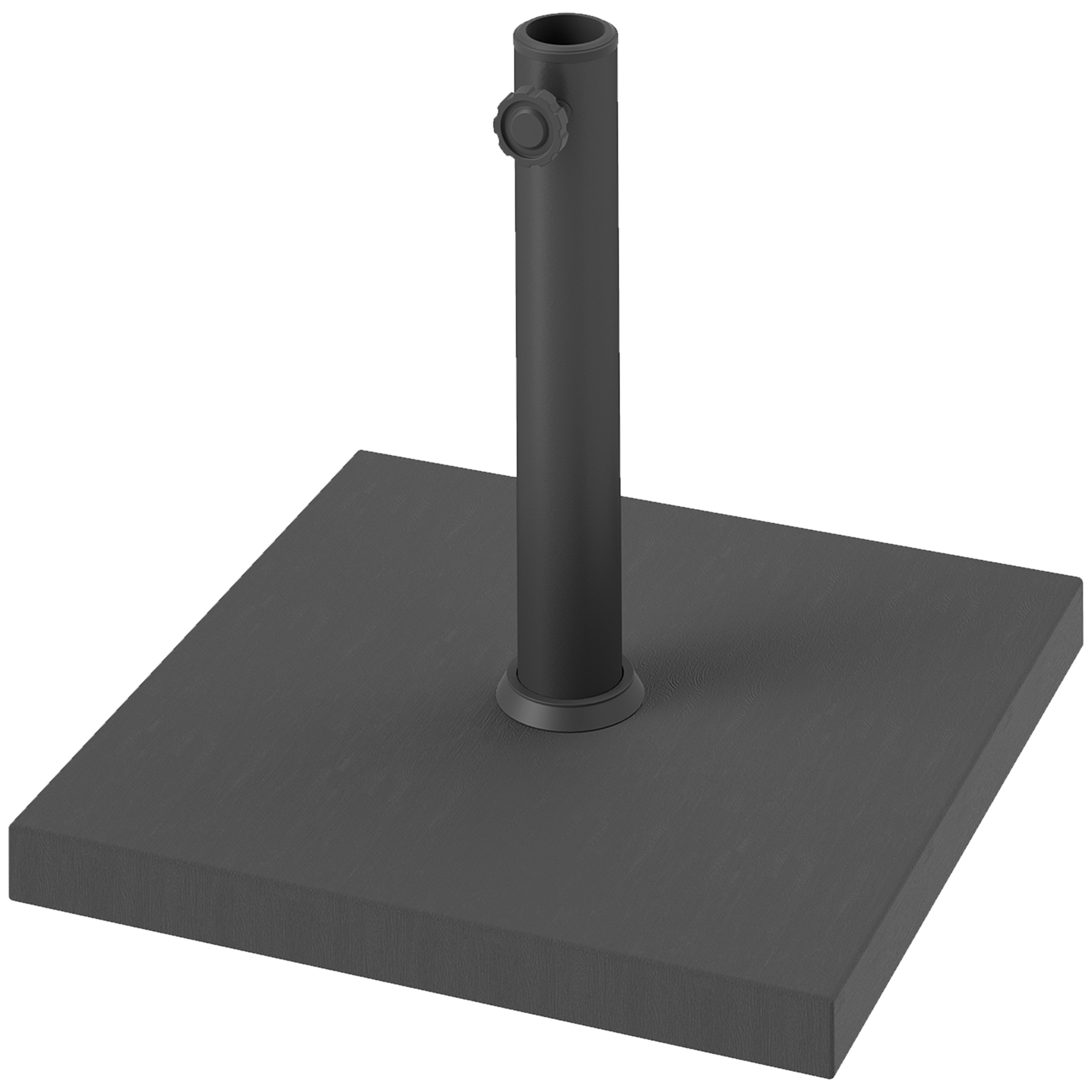 Outsunny Quadratischer Sonnenschirmständer 14,5 kg mit Kurbel, aus HDPE und Beton, 44x44x30 cm, Schwarz