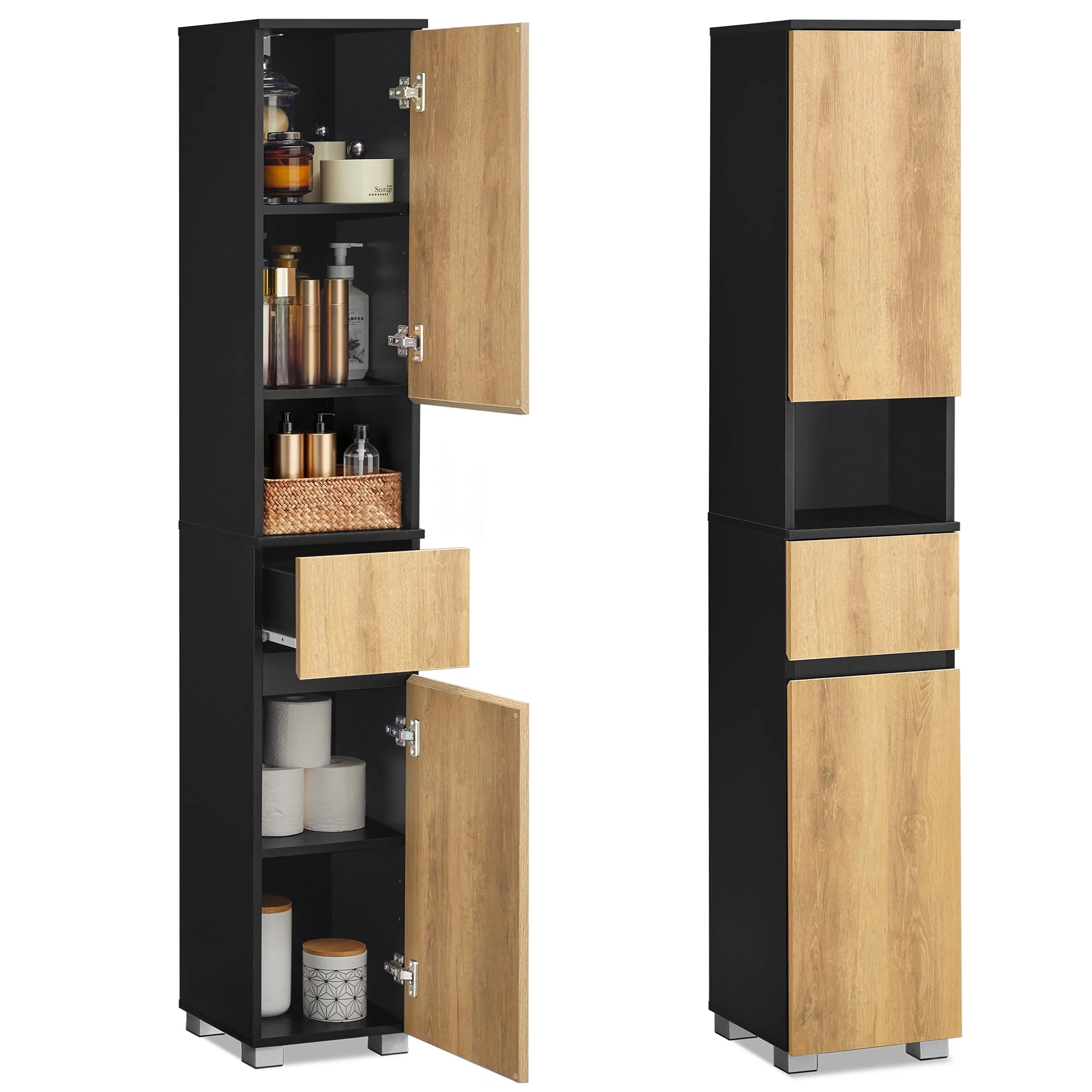 VASAGLE Badezimmerschrank mit Türen und Schubladen