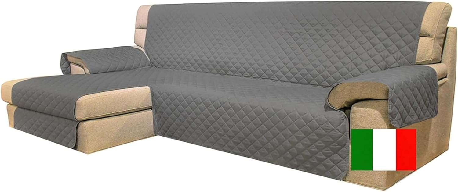 Moonange - Copridivano 3 Posti - Copridivano con Braccioli - Seduta 165 cm - Impermeabile - Reversibile - Antiscivolo - Antimacchia - Antigraffio - Antipelo - Copridivano moderno - Tortora
