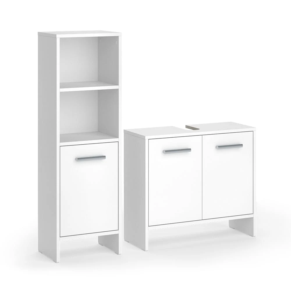 Vicco Badmöbel-Set Karli mit Waschbeckenunterschrank, modernes Badezimmermöbel-Set