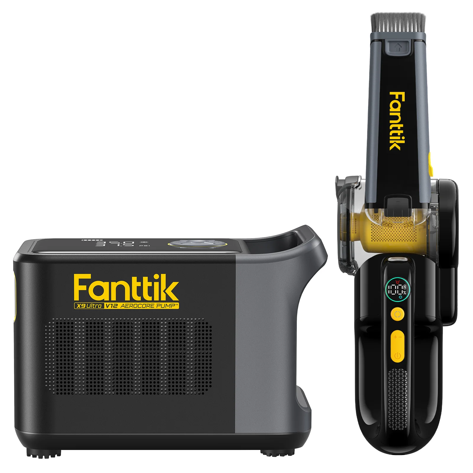 Fanttik X9 Ultra&trade; Tire Inflator and V10 Apex Foldable Car Vacuum