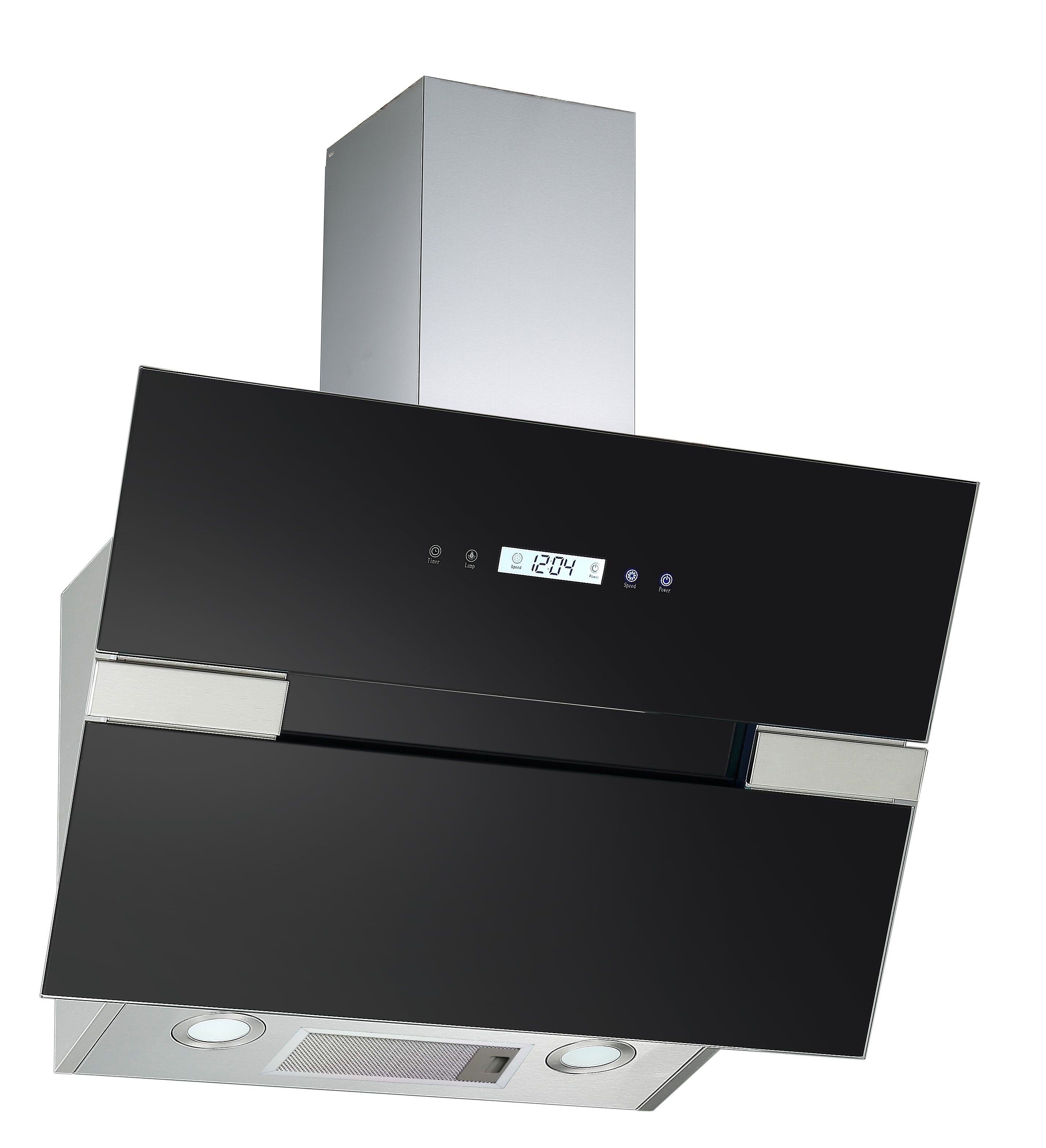 Kopffreihaube S25-60ABTH Dunstabzugshaube schwarzes Glas Touch Control 60 cm