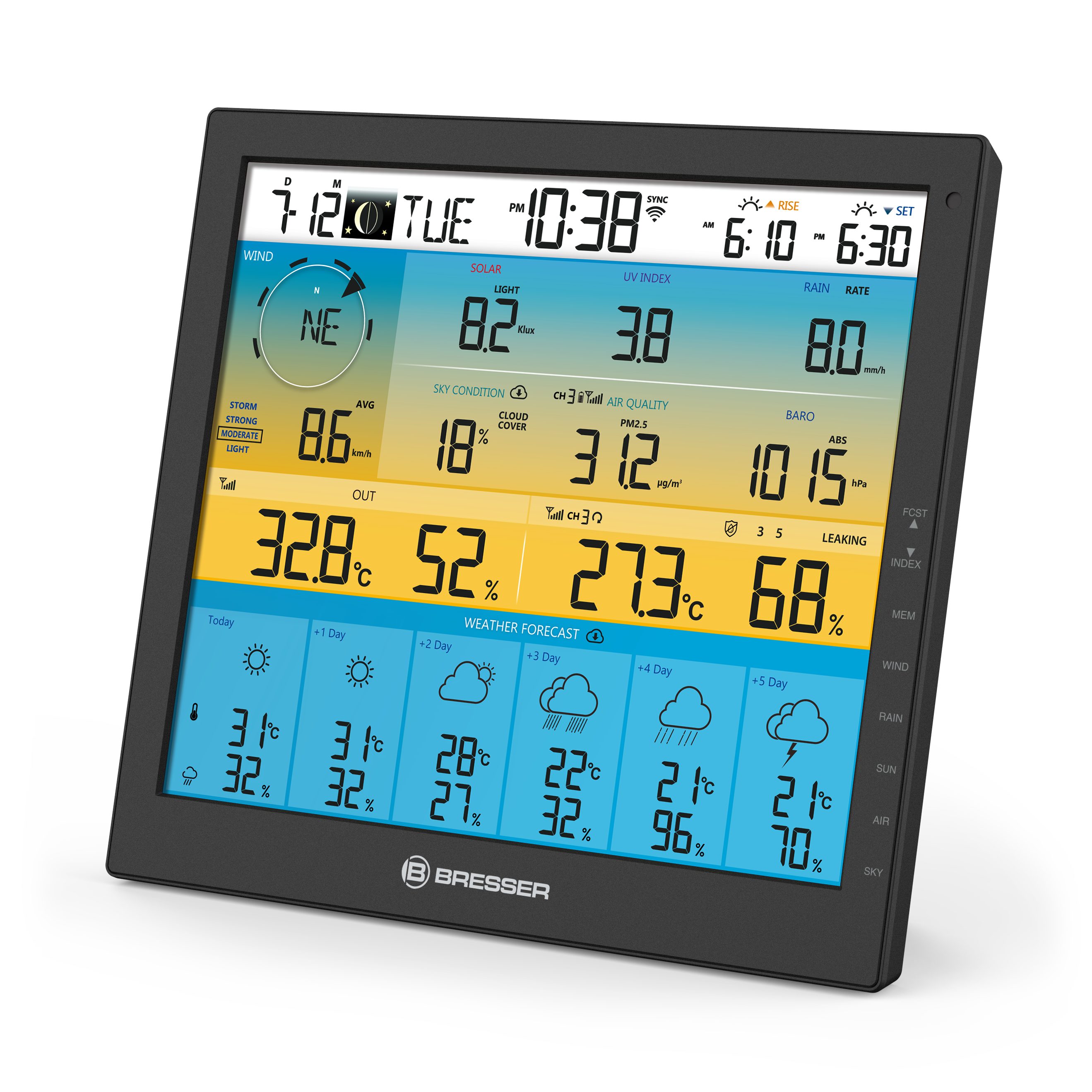 Wetterstation BRESSER 6-Tage 4CAST PRO SF WLAN-Wetterstation 7-in-1 solar