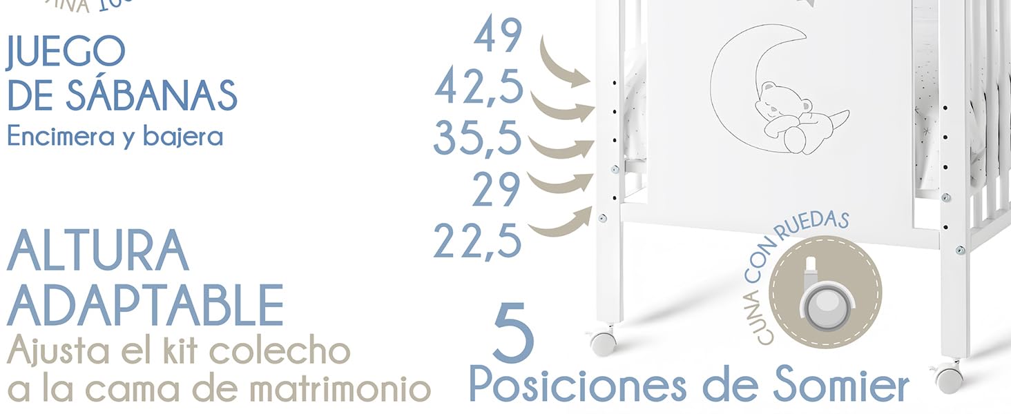 Cool Dreams - Cuna Indi 60 x 120 cm - Kit Colecho - Colchon Morfeo - Juego Sabanas