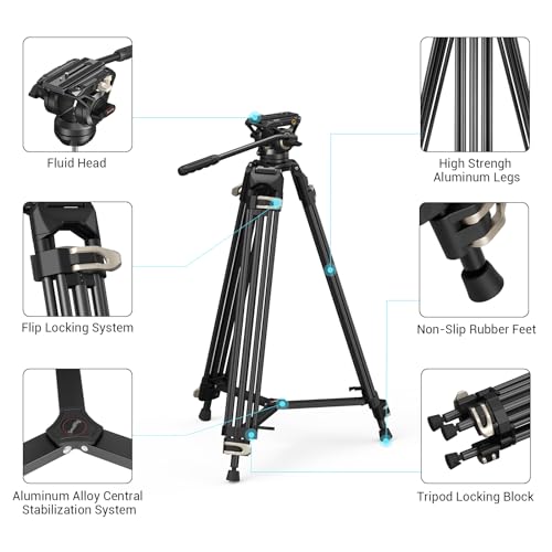 SMALLRIG Video Treppiede Resistente in Lega di Alluminio da 73