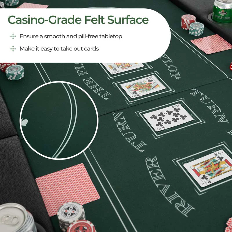 8-Player Foldable Poker Table, 72