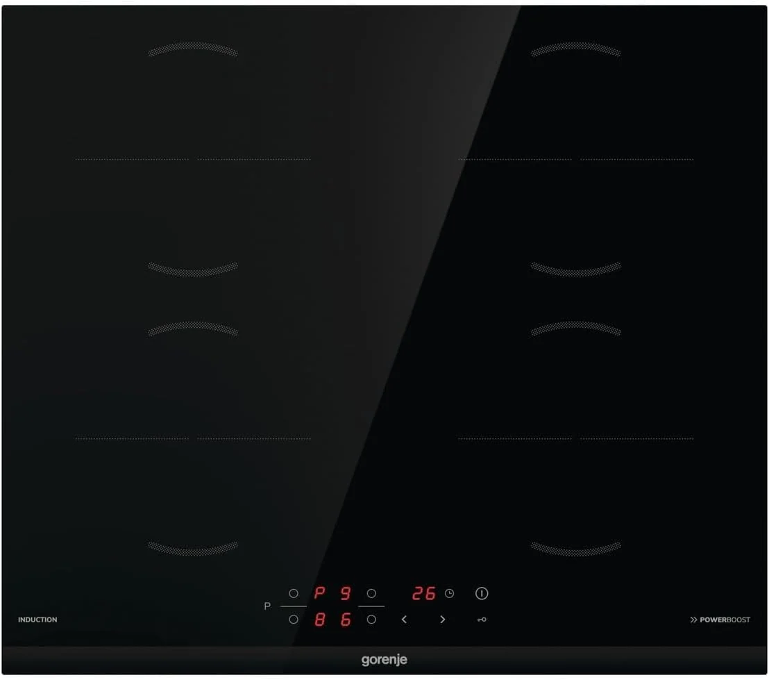 Gorenje GI6401BCE Induktions-Kochfeld / 60 cm/TouchControl/PowerBoost/Timer/ChildLock/Restwärmeanzeige/Schwarz