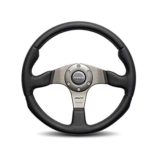 Momo RCE35BK1B Race   Volante in pelle, 350 mm, colore: nero : Auto e Moto
