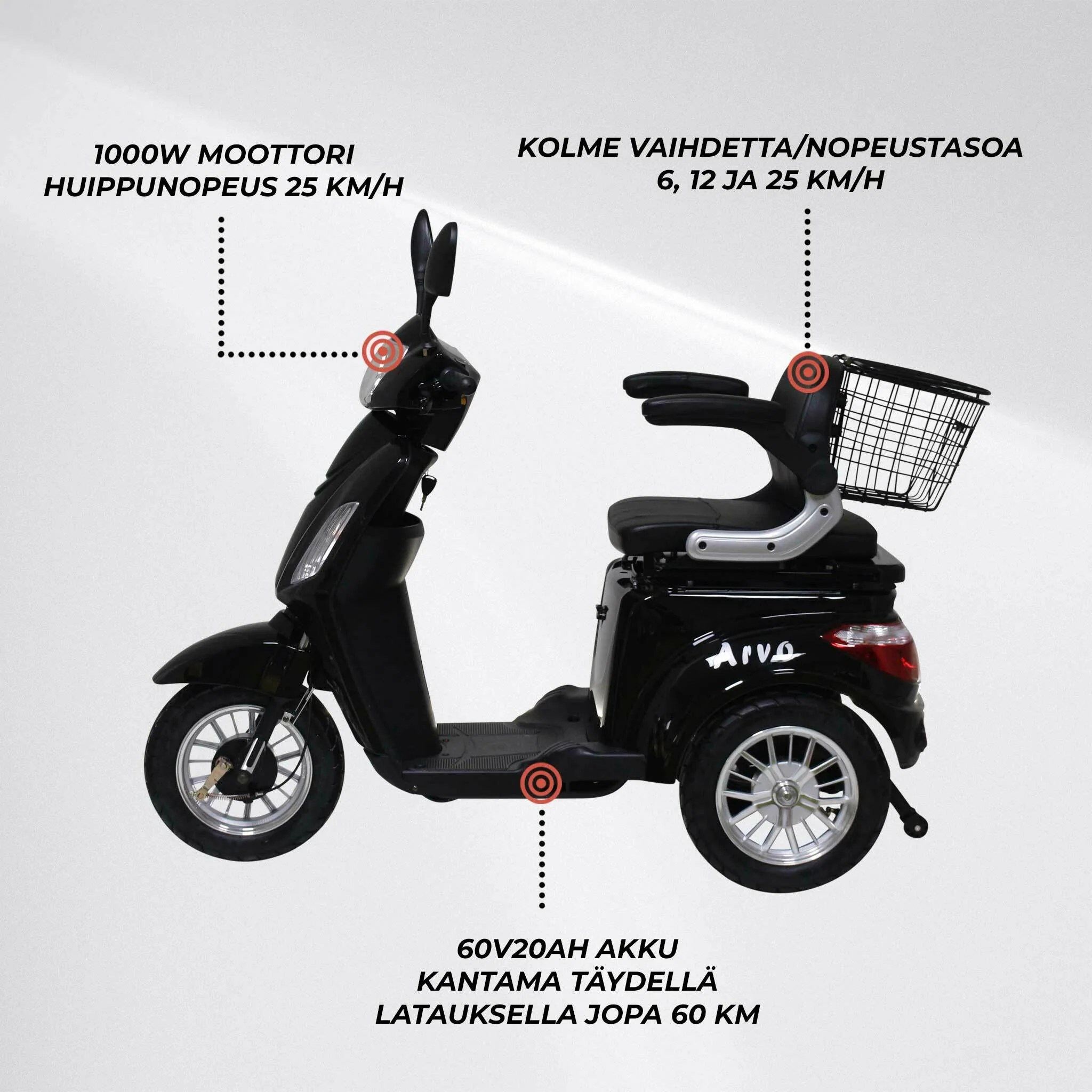 Arvo Seniorenmobil P300 Schwarz