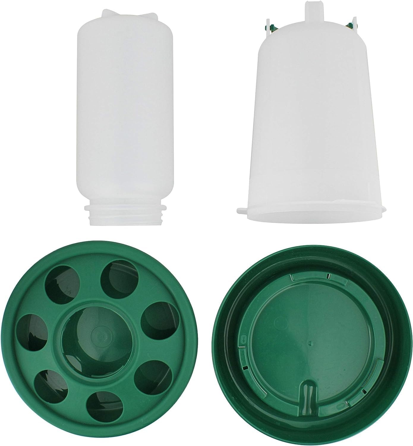 Mangiatoia per pulcini 1 Kg e Abbeveratoio per pulcini 1,5 L - in Plastica Trasparente Resistente – Piedini rimovibili - Mangiatoia per galline e Abbeveratoio per galline chiocce e quaglie