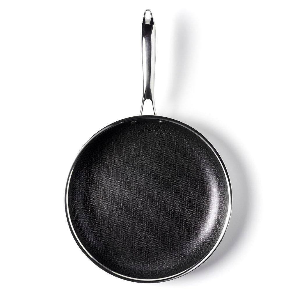 HexClad 6-Piece Hybrid Nonstick Fry Pan Set with Lids, Stainless Steel, 8/10/12-Inch, Oven & Dishwasher Safe