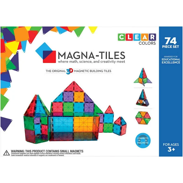 Magna Tiles Clear Colors 74 Piece Set