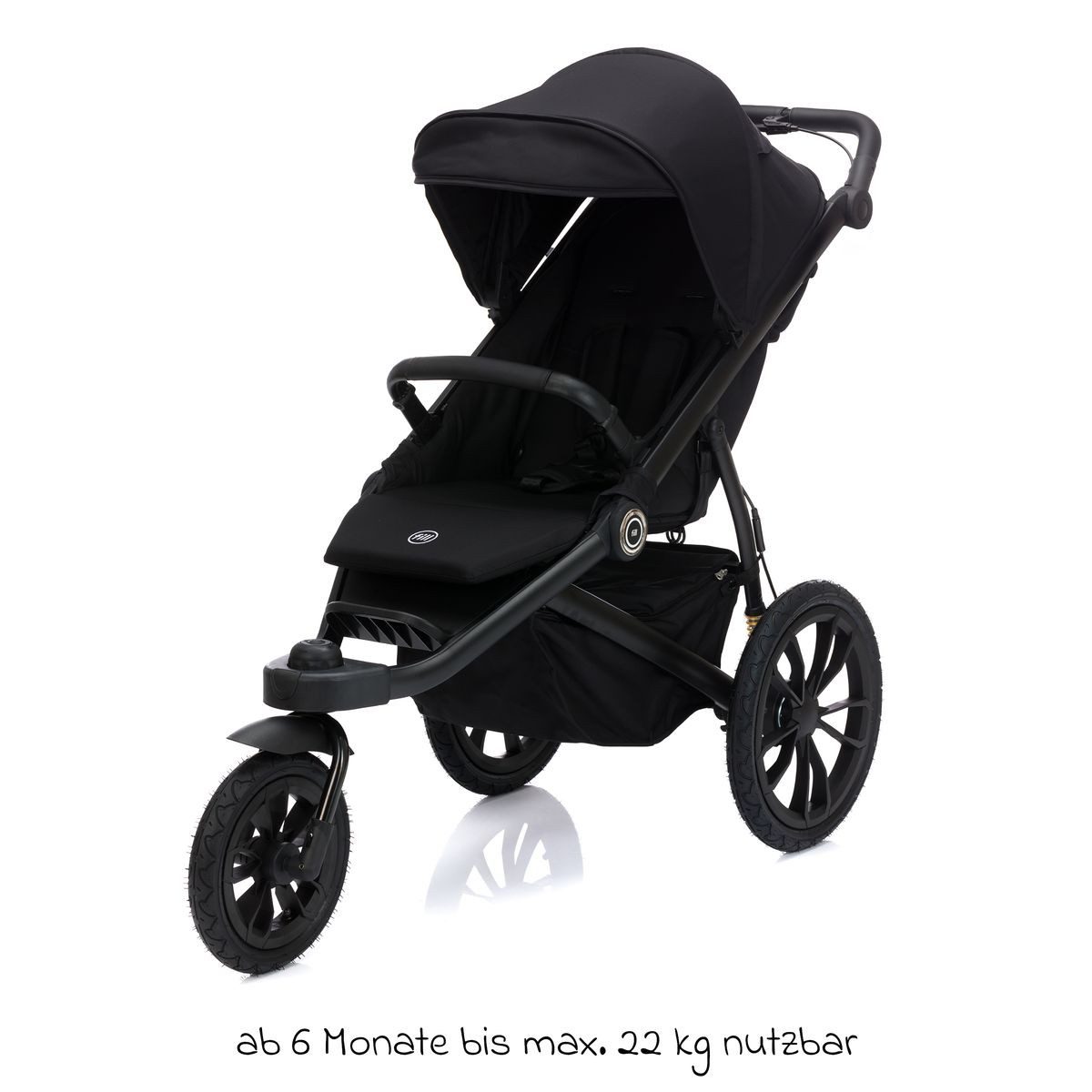 Kombi-Kinderwagen Run - Schwarz Melange