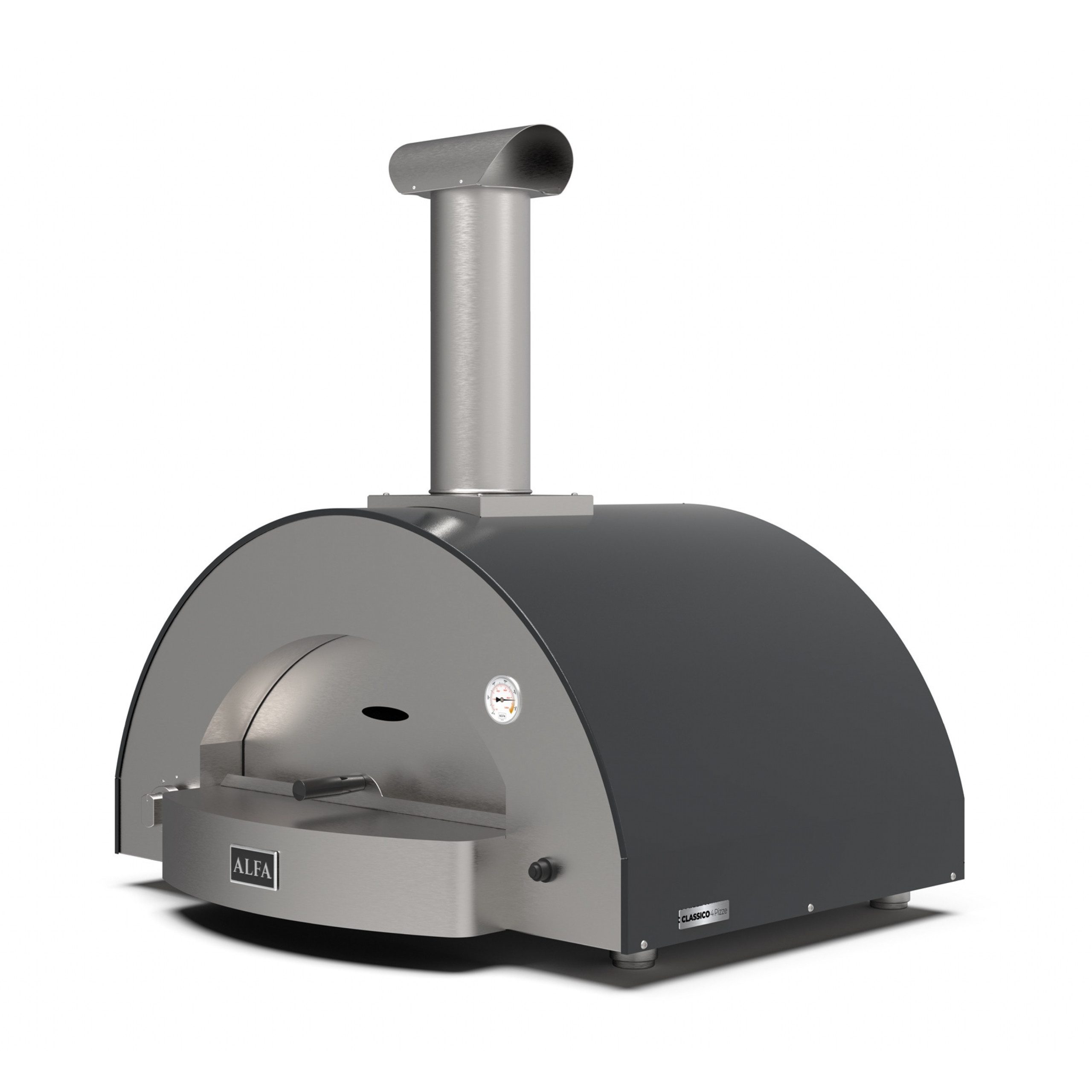 Pizzaofen Alfa Forni Gas Pizzaofen CLASSICO 4 Pizze Schiefer Grau