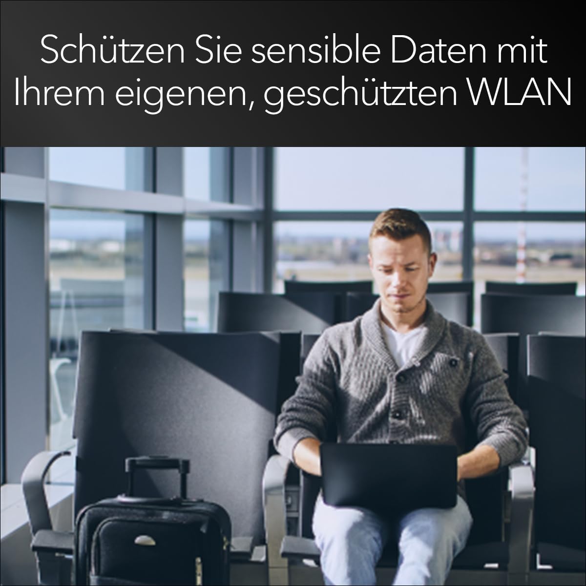 Mobiler 5G-WLAN-Router M3 Wi-Fi 6 Dualband bis 2,5 Gbit/s für bis zu 32 Geräte mit Hotspot-Funktion und Akku