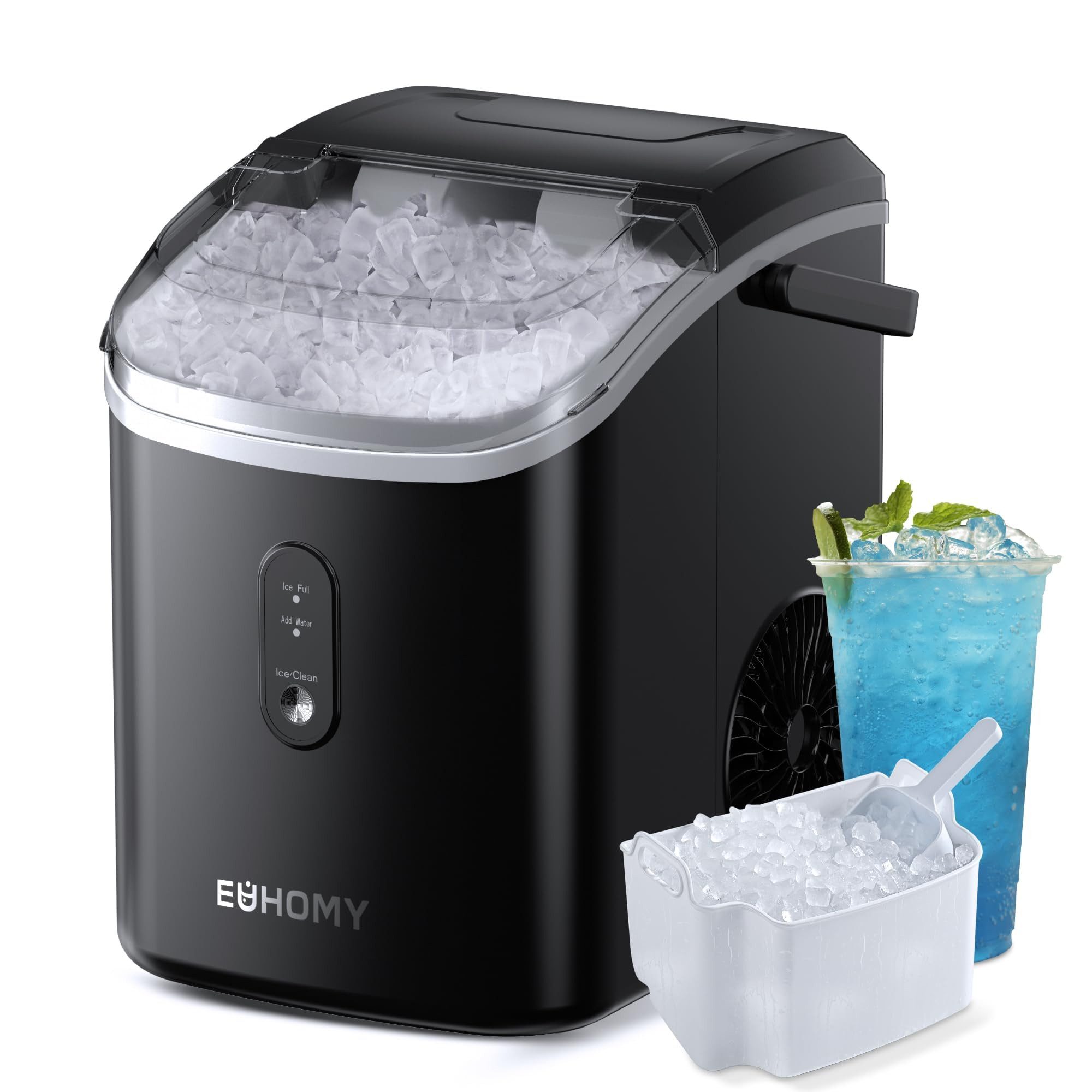 Eiswürfelmaschine 15 kg/24 h, 6 Minuten Eisproduktion,120-W-Tisch-Eiswürfelmaschine