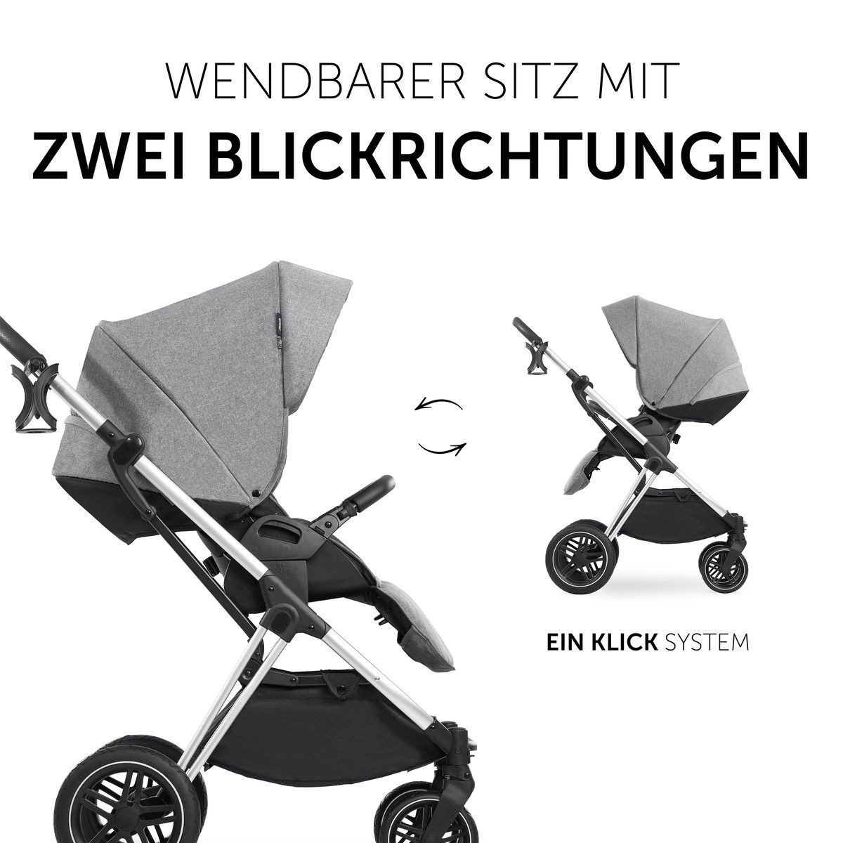 Kombi-Kinderwagen Vision X Duoset Silver - Melange Grey
