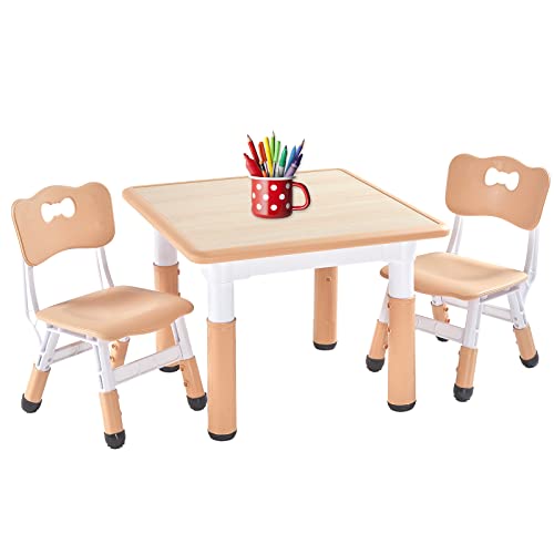 FUNLIO Tavolino con 2 Sedie per Bambini, Tavolino e Sedie per Bambini Regolabili in Altezza per Età 3 8 Anni per Aule/Case, Tavolo Bambini per Arti Facile da Pulire, Approvato CPC e CE (3 pezzi) : Casa e cucina