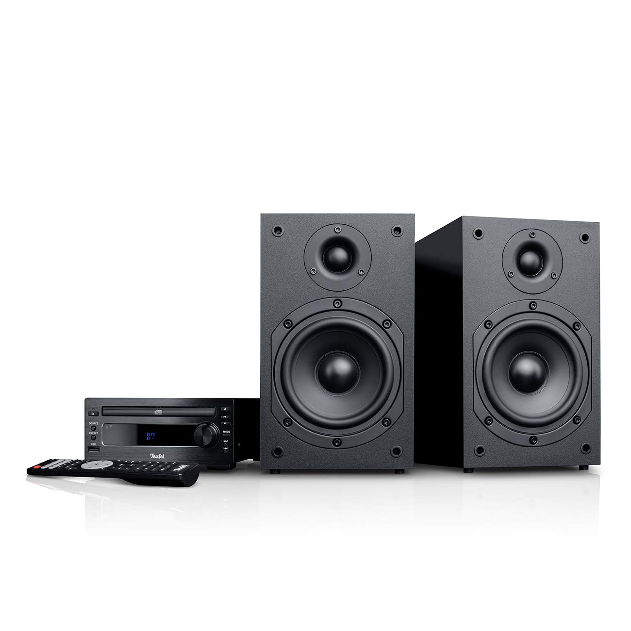 Mini-Stereo-Anlage mit Bluetooth DAB+ und CD-Player USB-Anschluss 2-Wege-Stereolautsprecher Fernbedienung Lautsprecherkabel
