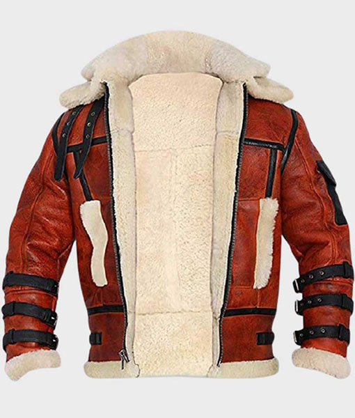 Mens Aviator B6 Sheepskin Leather Bomber Jacket