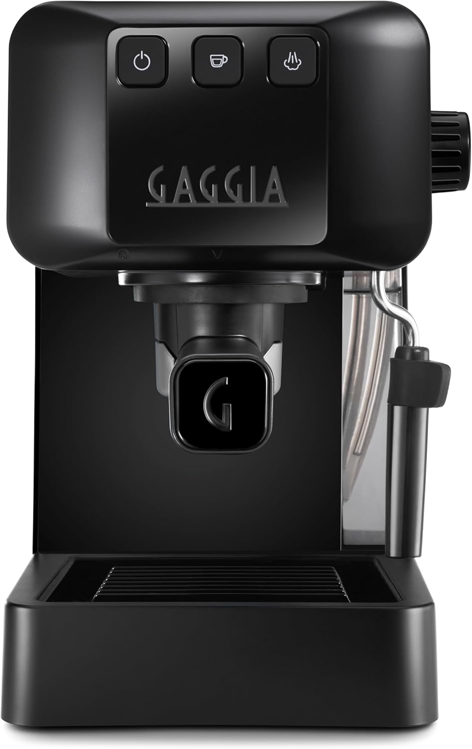 Gaggia EG2109 BLACK Manual Espresso Coffee Machine, Ground or Pods POD System for Creamy Espressi with Waffles, Automatic Pre-Infusion, New Model 2023, 100% Made in Italy