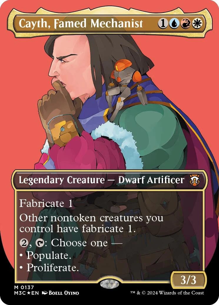 Cayth, Famed Mechanist (Borderless) (Ripple Foil) (137) (Modern Horizons 3)