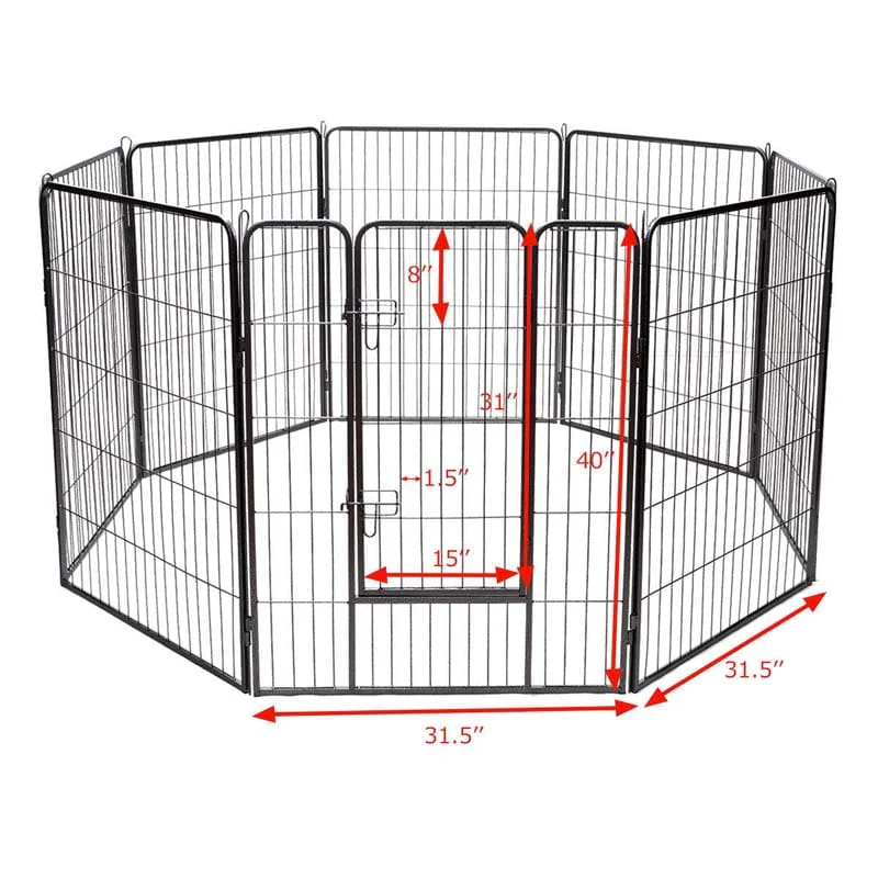 Eletriclife 40 inch Heavy Duty Pet Playpen Dog Fence with Door