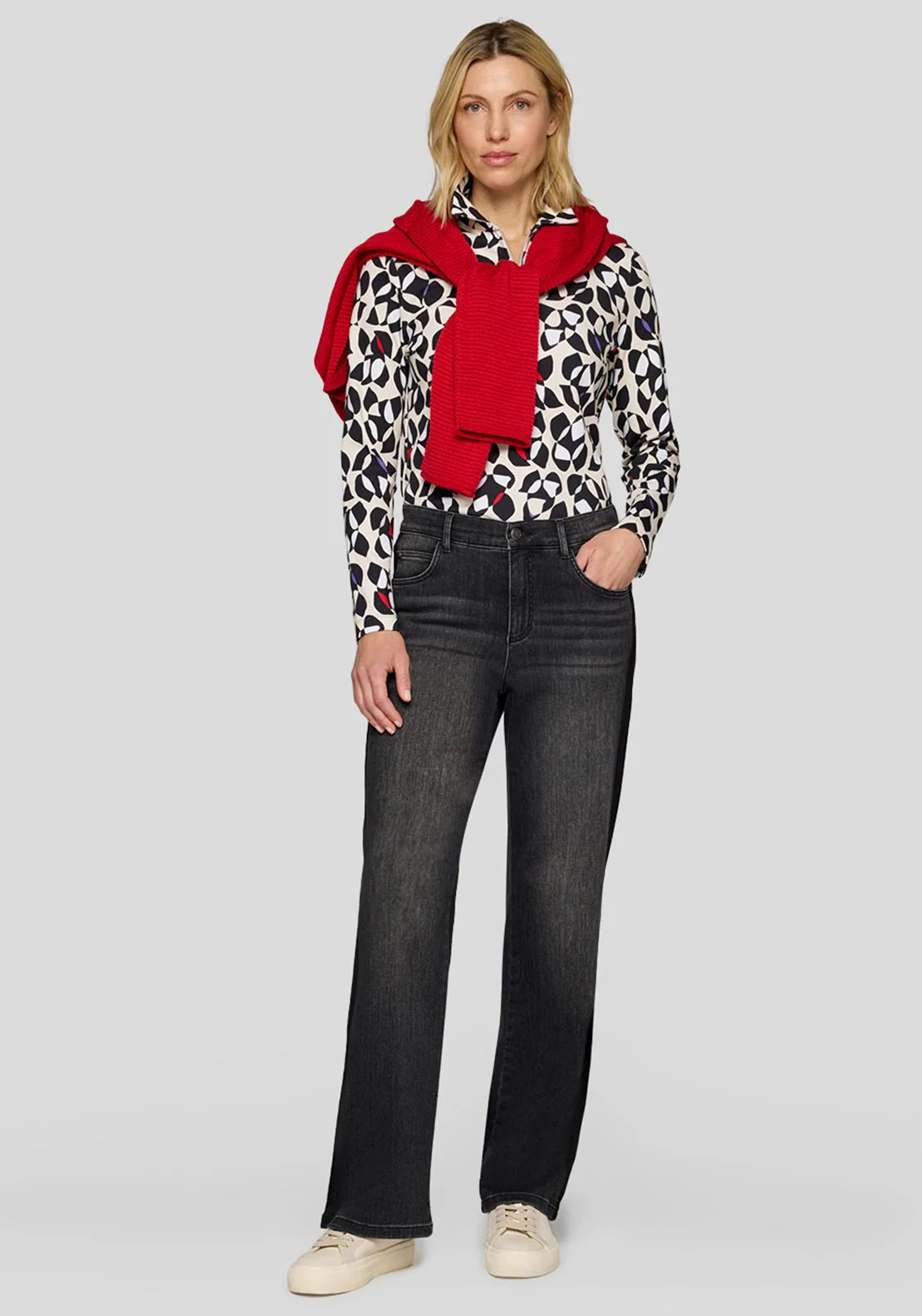 RABE Long Sleeved Print Top