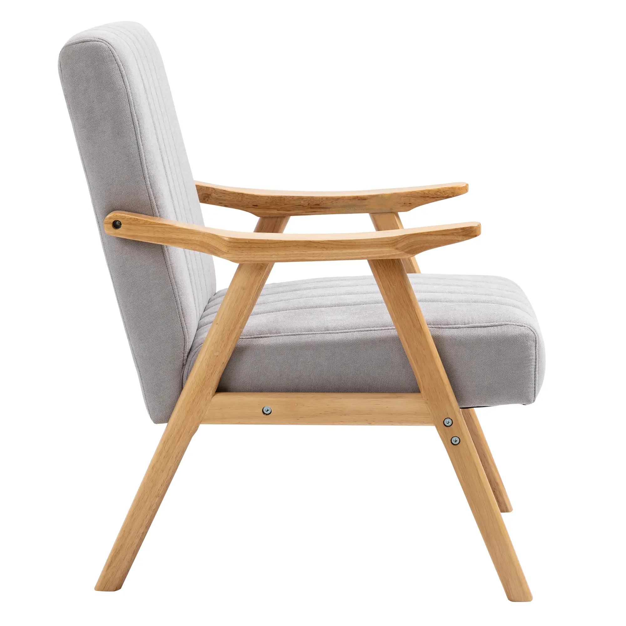 HOMCOM Polsterstuhl Skandi Design extra bequem Samt Hellgrau