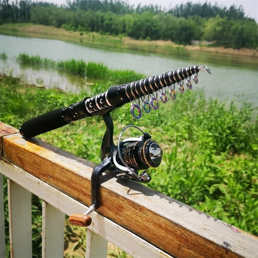 Angelrute, Ruten- und Rollenkombinationen, tragbar, aus Carbon, tragbar, Teleskoar, aus Carbon, tragbar, Teleskoprute, Rollen, Vara de Pesca, mit Molinete, Angelrute (3,0 m Rute, 3000 Rolle)