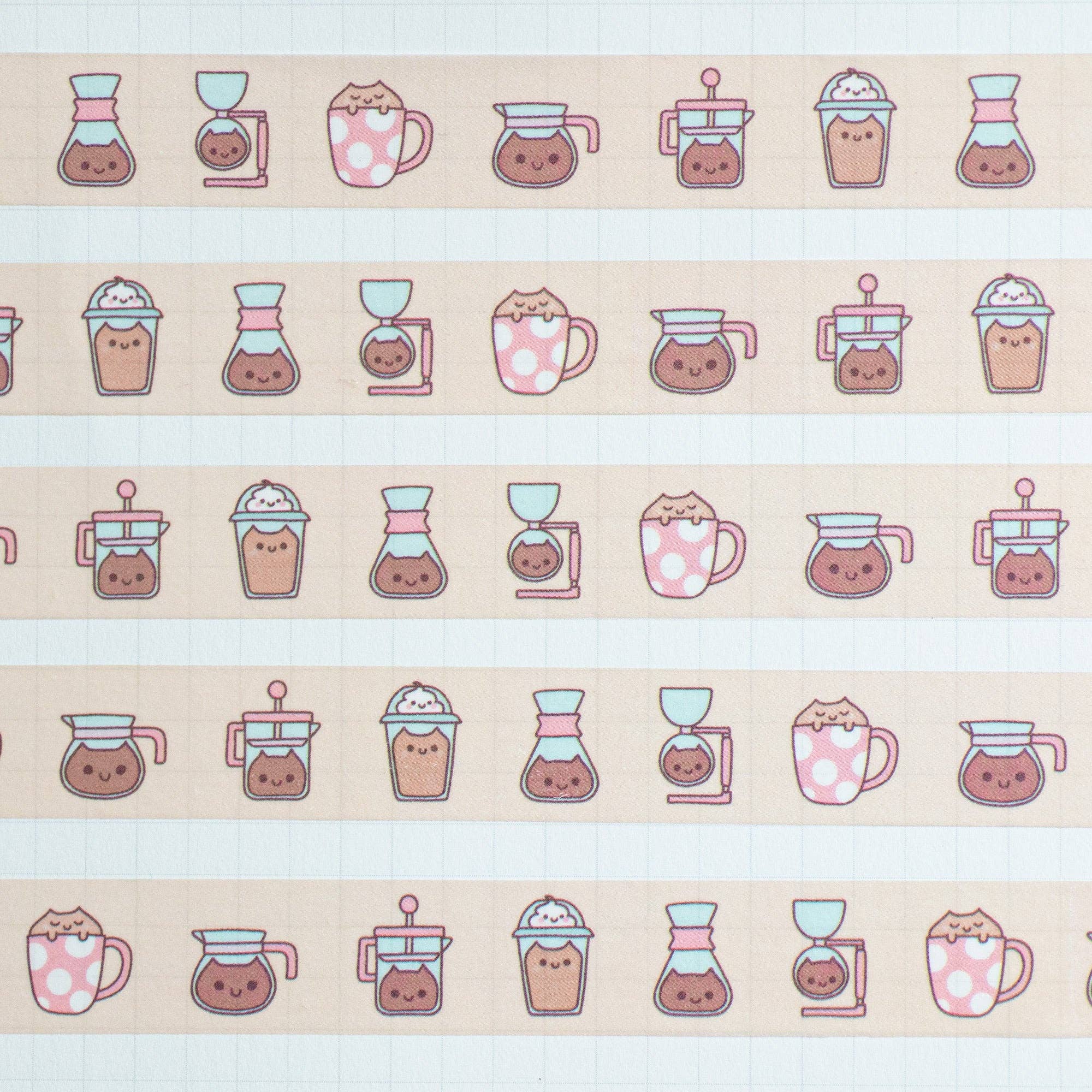 Robot Dance Battle - Coffee Cats Washi Tape