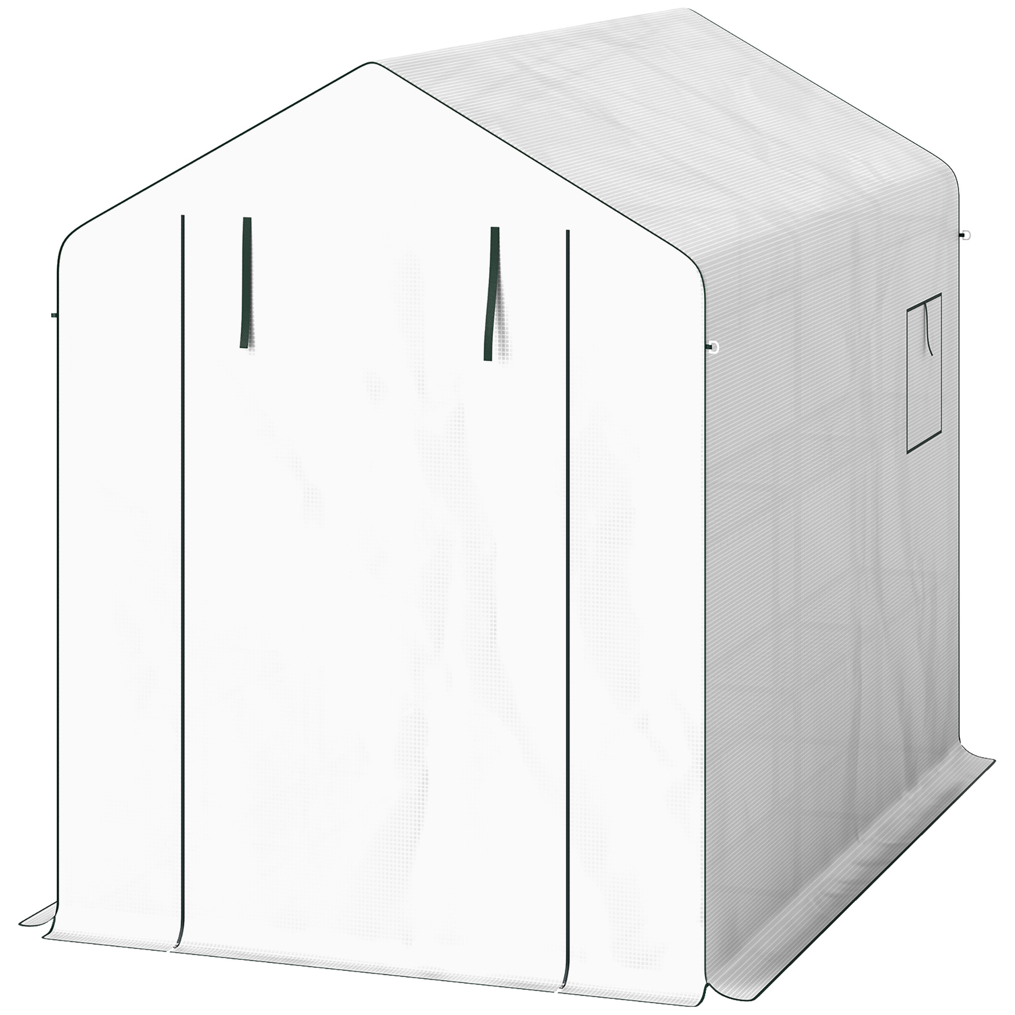 Outsunny Garten-Gewächshaus 3 m² mit 3 Ebenen, PE verstärkt 135 g/m² UV-beständig, rollbare Tür und Mesh-Fenster