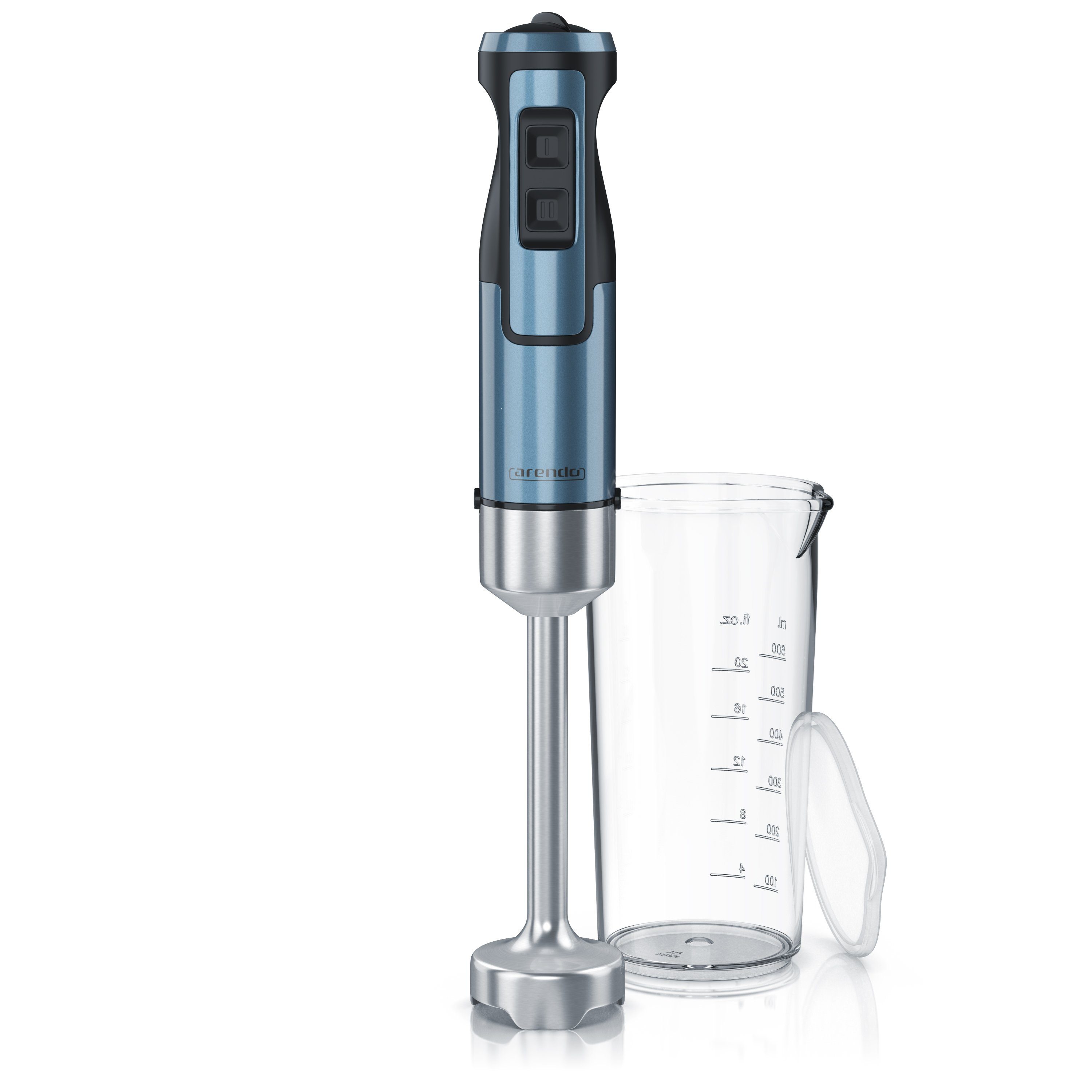 Stabmixer Edelstahl Pürierstab in Rot mit Messbecher, Handmixer, stufenlose Rege