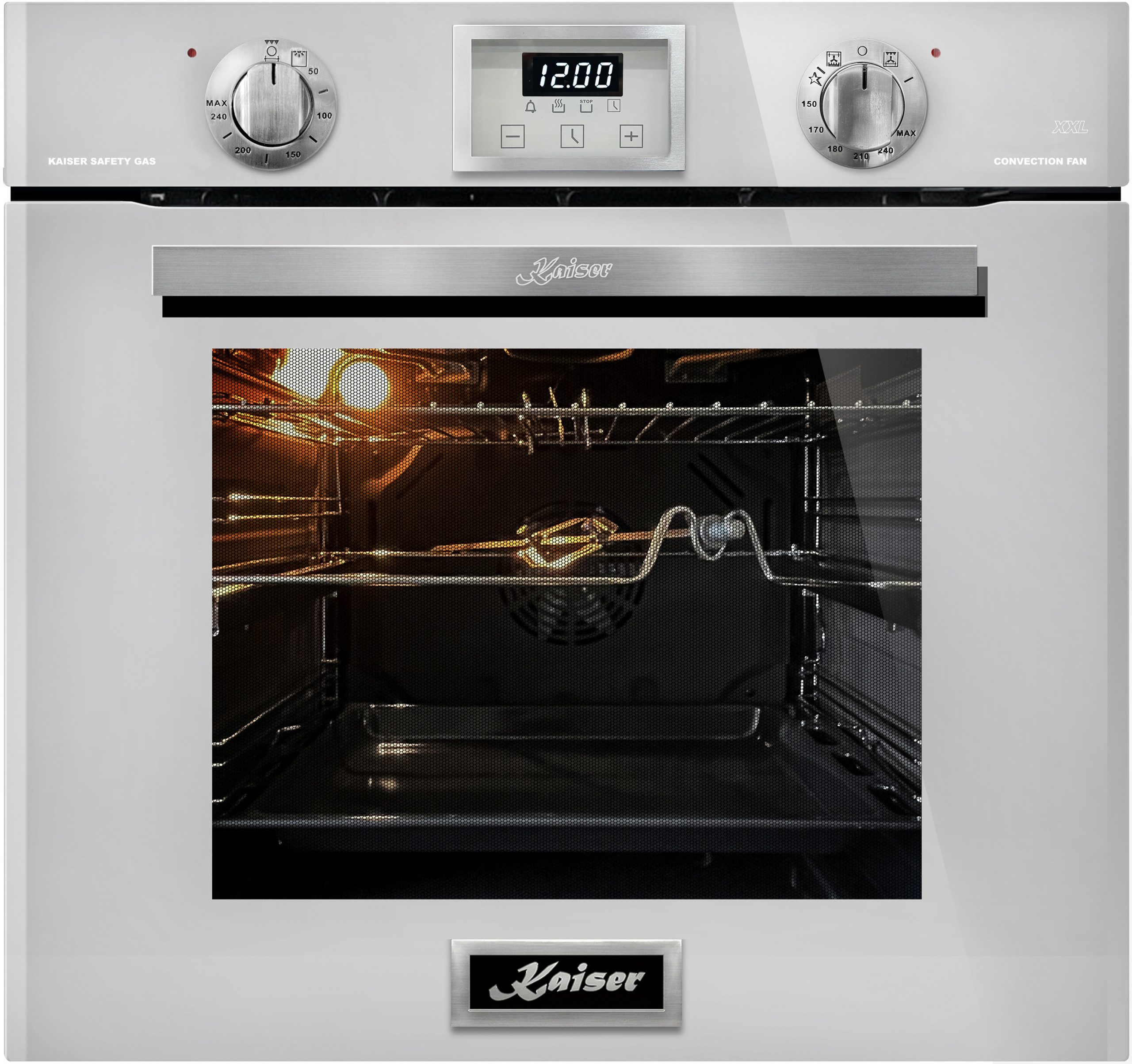 Backofen-Set Herd Set Autark Einbau Gasbackofen 60 cm in Weiß,Gas Backofen mit Gas-Kochfeld 60 cm 4 Gasbrenner EG 6374 W + KCG 6380 W.