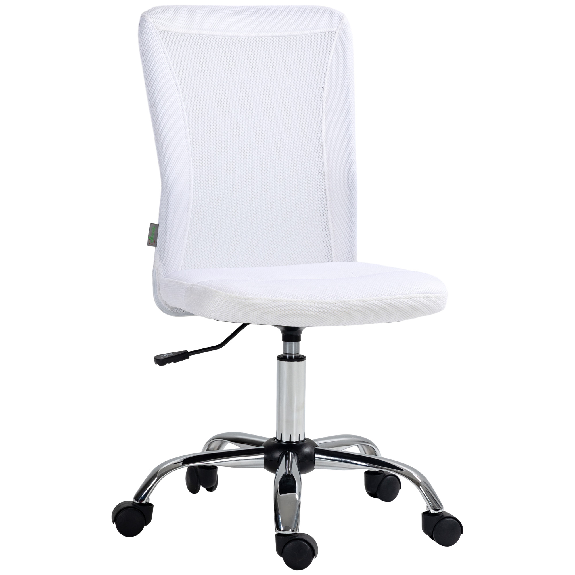 Vinsetto Bürostuhl ergonomisch höhenverstellbar verchromtes Gestell 360° drehbarer Mesh-Stoffbezug Weiß
